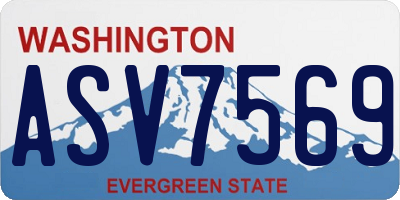 WA license plate ASV7569