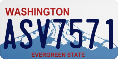 WA license plate ASV7571