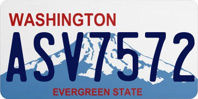 WA license plate ASV7572