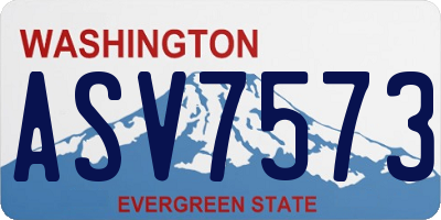 WA license plate ASV7573