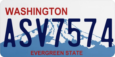 WA license plate ASV7574