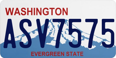 WA license plate ASV7575