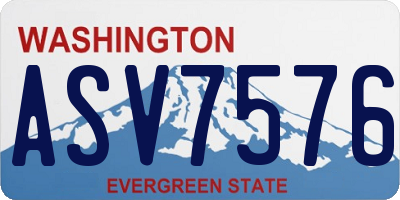 WA license plate ASV7576