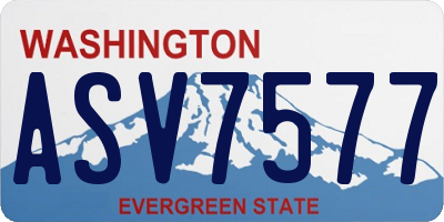 WA license plate ASV7577