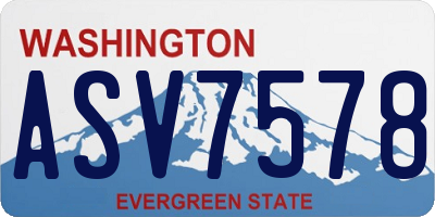 WA license plate ASV7578