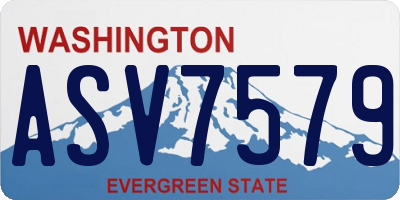 WA license plate ASV7579