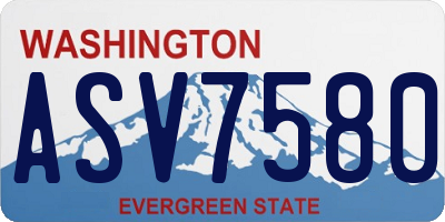 WA license plate ASV7580