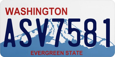 WA license plate ASV7581