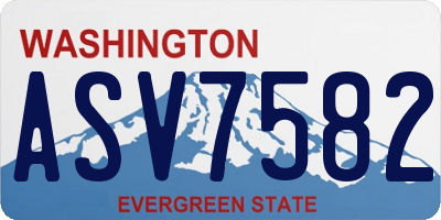 WA license plate ASV7582