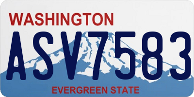 WA license plate ASV7583