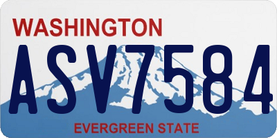 WA license plate ASV7584