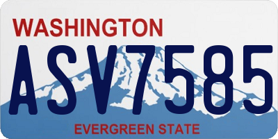 WA license plate ASV7585