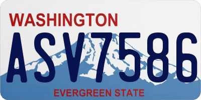 WA license plate ASV7586