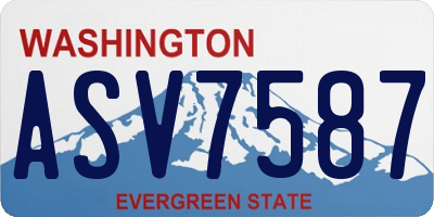WA license plate ASV7587