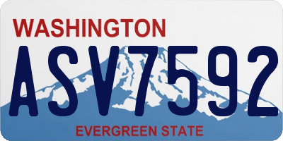 WA license plate ASV7592