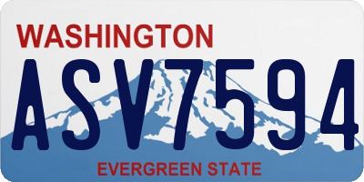 WA license plate ASV7594