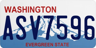 WA license plate ASV7596