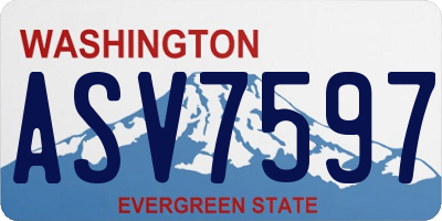 WA license plate ASV7597