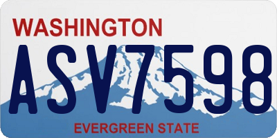 WA license plate ASV7598