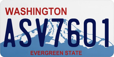 WA license plate ASV7601
