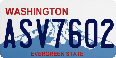 WA license plate ASV7602