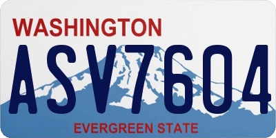 WA license plate ASV7604