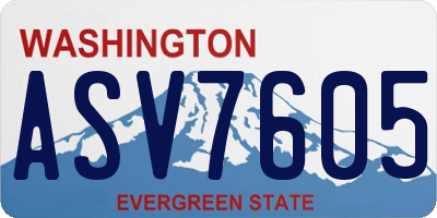 WA license plate ASV7605