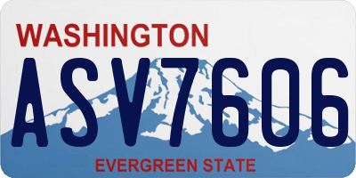 WA license plate ASV7606