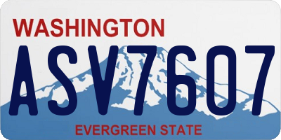 WA license plate ASV7607