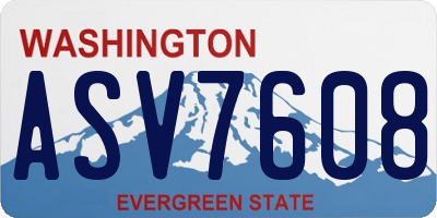 WA license plate ASV7608