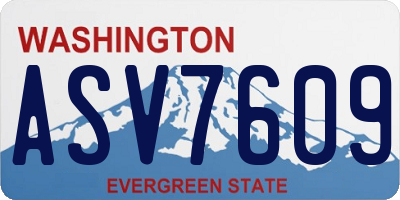 WA license plate ASV7609