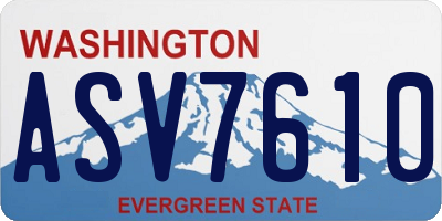 WA license plate ASV7610