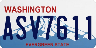 WA license plate ASV7611