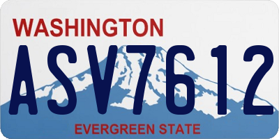 WA license plate ASV7612