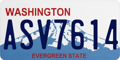 WA license plate ASV7614