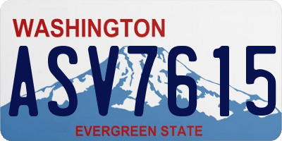 WA license plate ASV7615