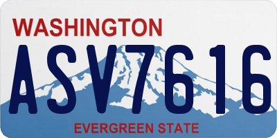 WA license plate ASV7616