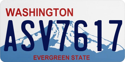 WA license plate ASV7617