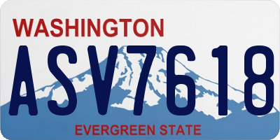 WA license plate ASV7618