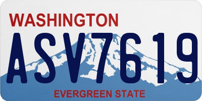 WA license plate ASV7619