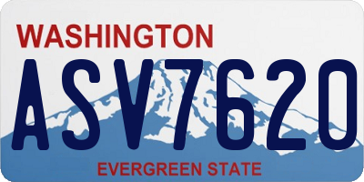 WA license plate ASV7620