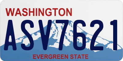 WA license plate ASV7621