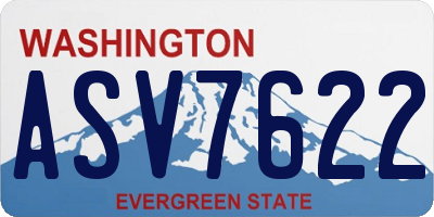 WA license plate ASV7622