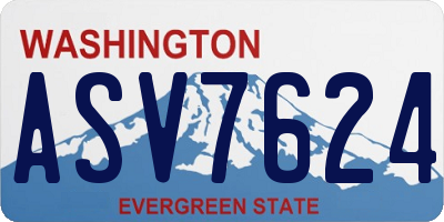 WA license plate ASV7624