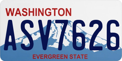 WA license plate ASV7626