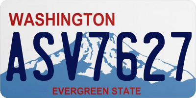WA license plate ASV7627