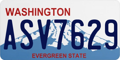 WA license plate ASV7629