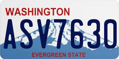WA license plate ASV7630