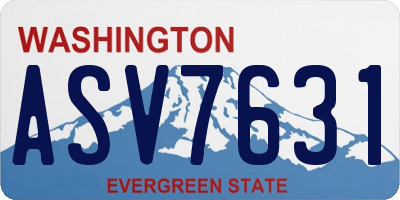 WA license plate ASV7631