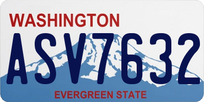 WA license plate ASV7632
